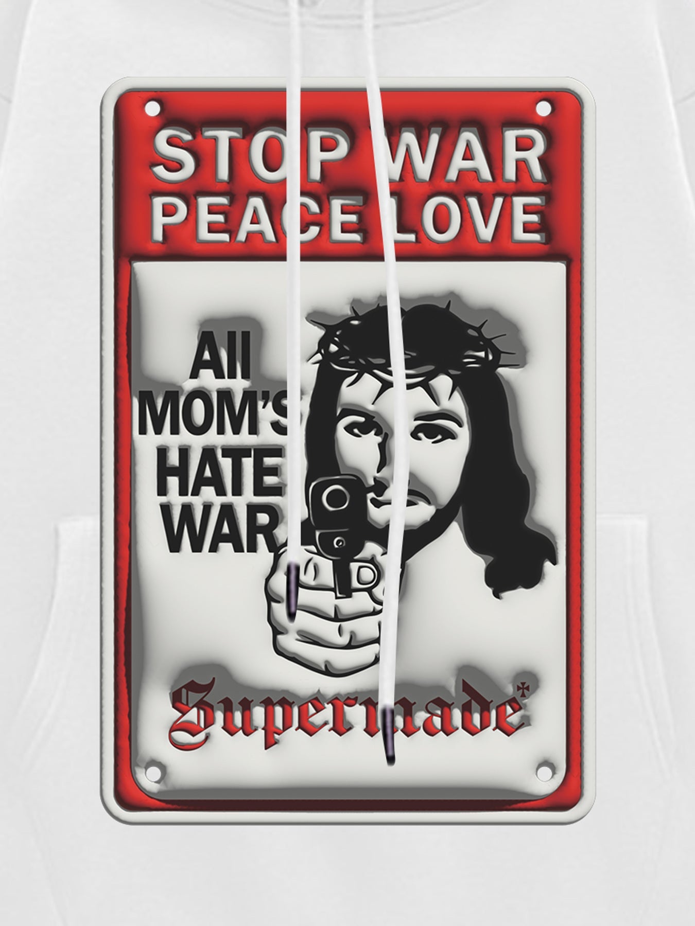 Thesupermade Anti War Warning Signs Hoodie