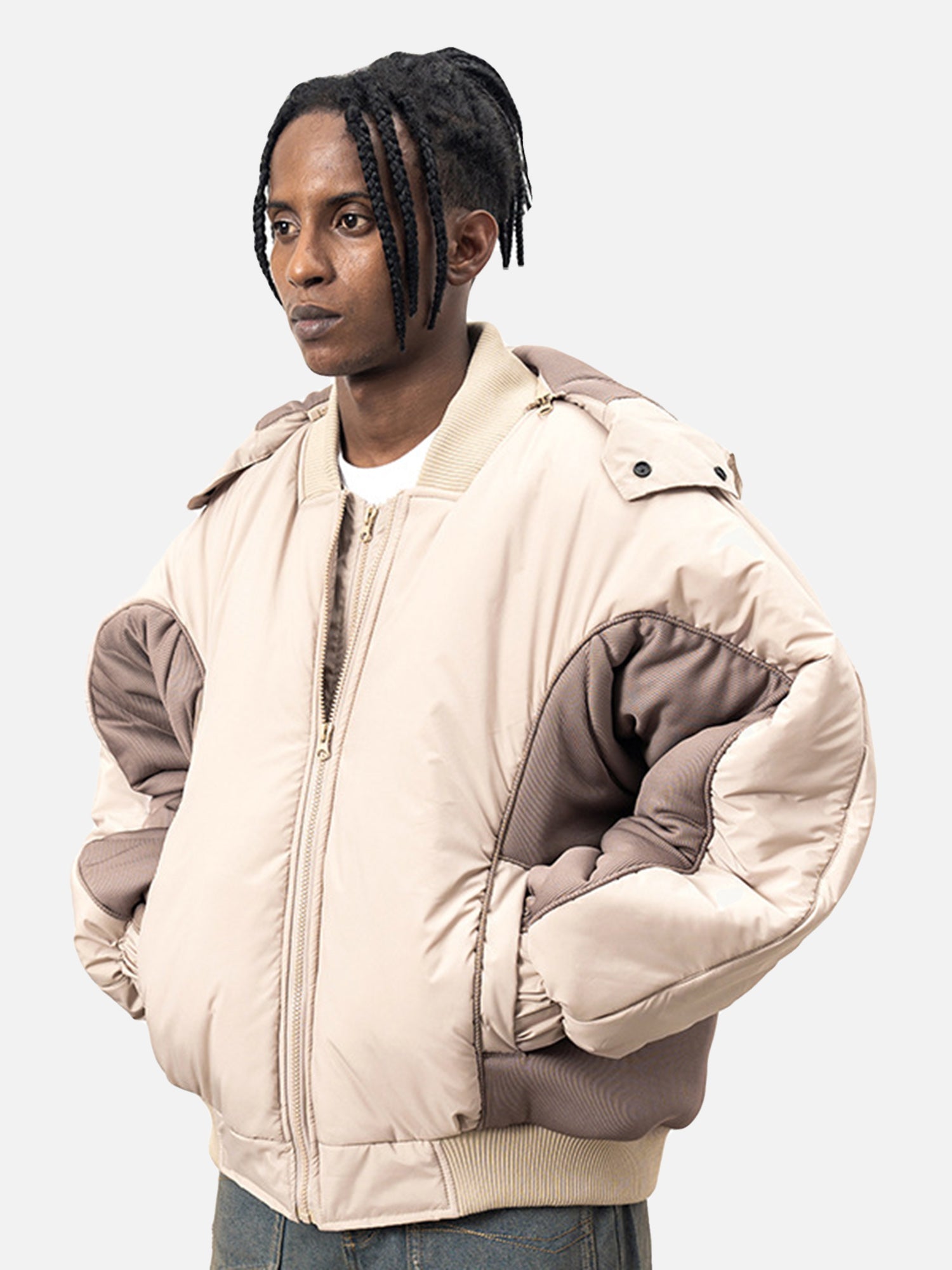 Thesupermade Functional Double Zipper Puffer Jacket